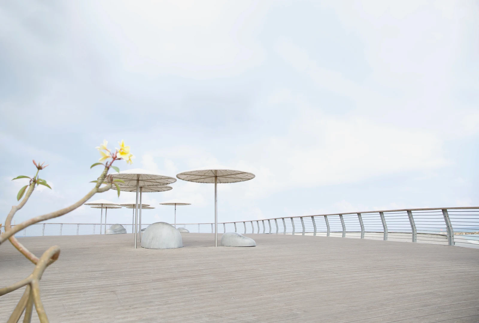 A peaceful beach deck overlooking the sea