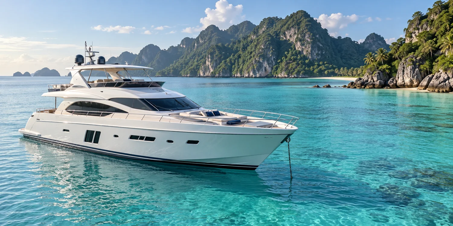 Illustrative yacht rentals & sales scene